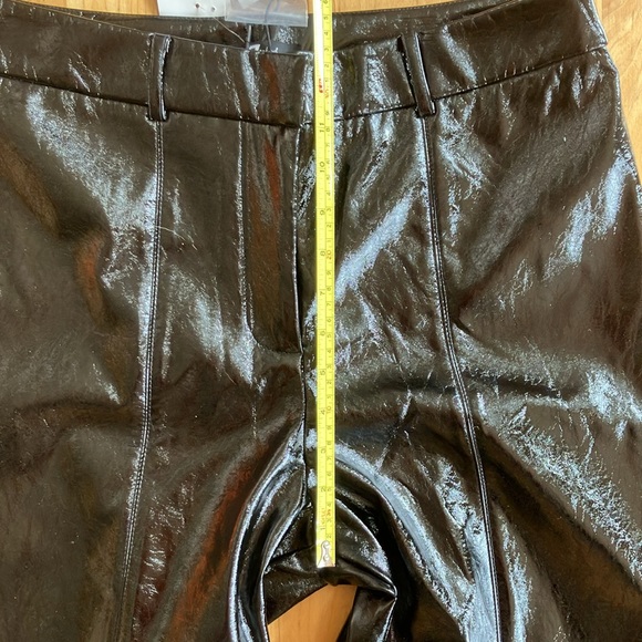 NEW 7 For All Mankind patent black faux leather pants Large - Picture 8 of 13